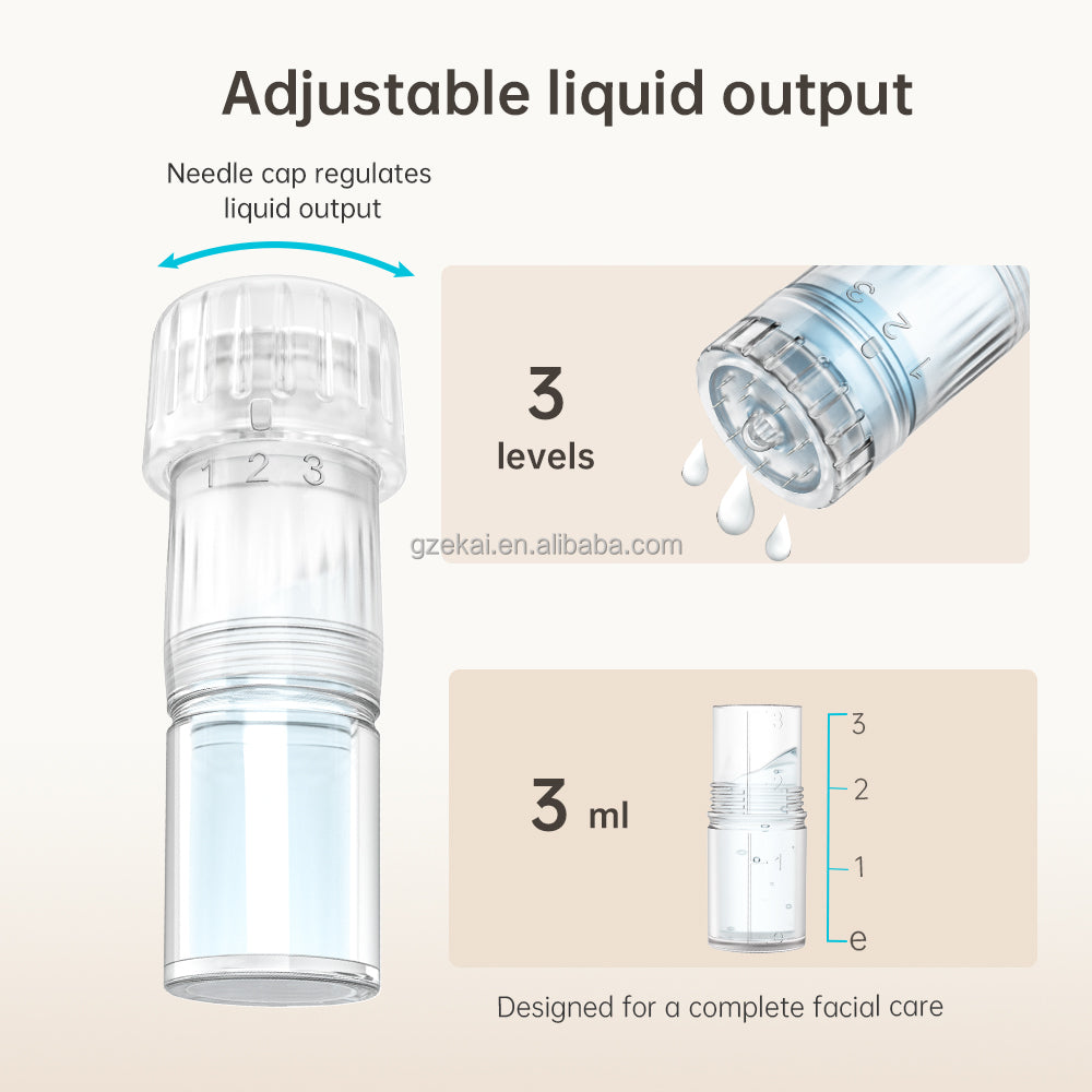 Hydra Pen H3 cartridge showing its 3 ml reservoir and three liquid-output settings