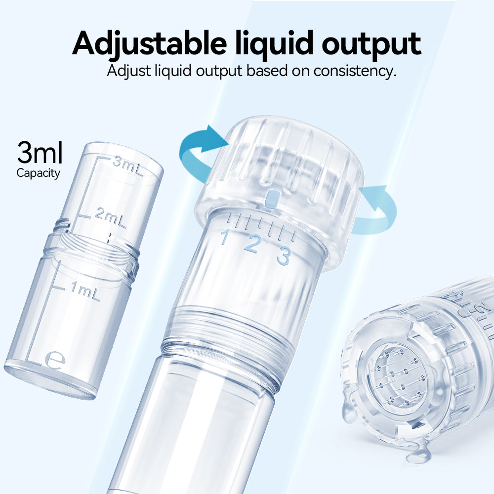 Hydra Pen H5 detachable 3 ml cartridge reservoir and manual flow-adjustment ring