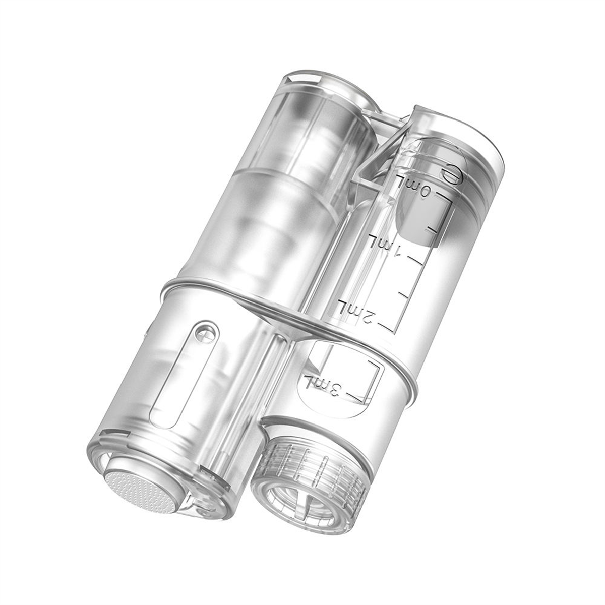 Hydra Pen H6 cartridge structure showing the treatment head beside the empty 3 ml reservoir