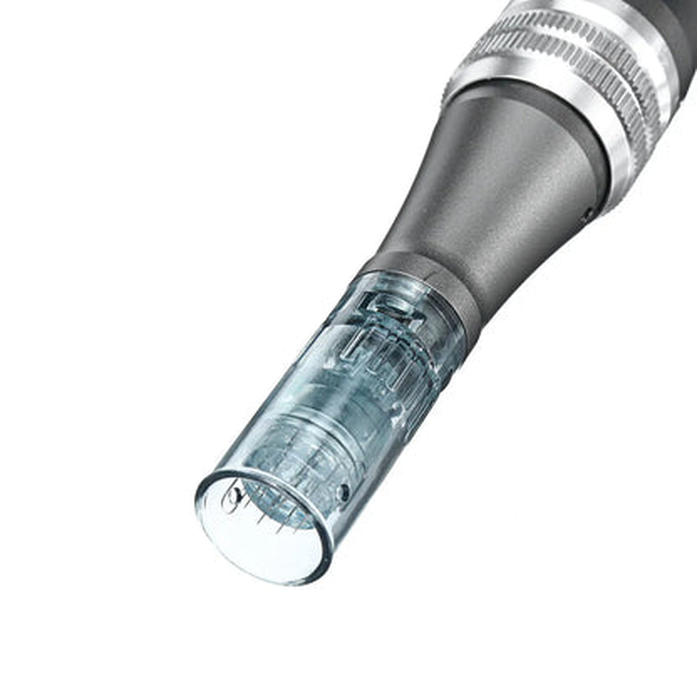 Dr. Pen M8 cartridge connection and textured adjustment ring viewed from the side